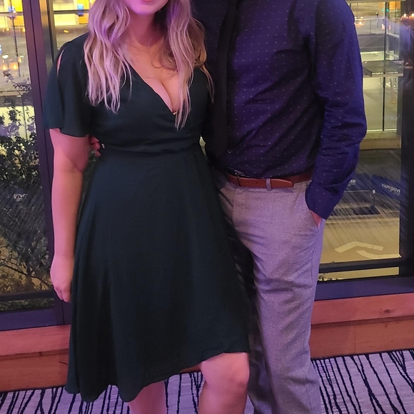 Lulus Emerald Green Midi Wrap Dress - Picture 7 of 9